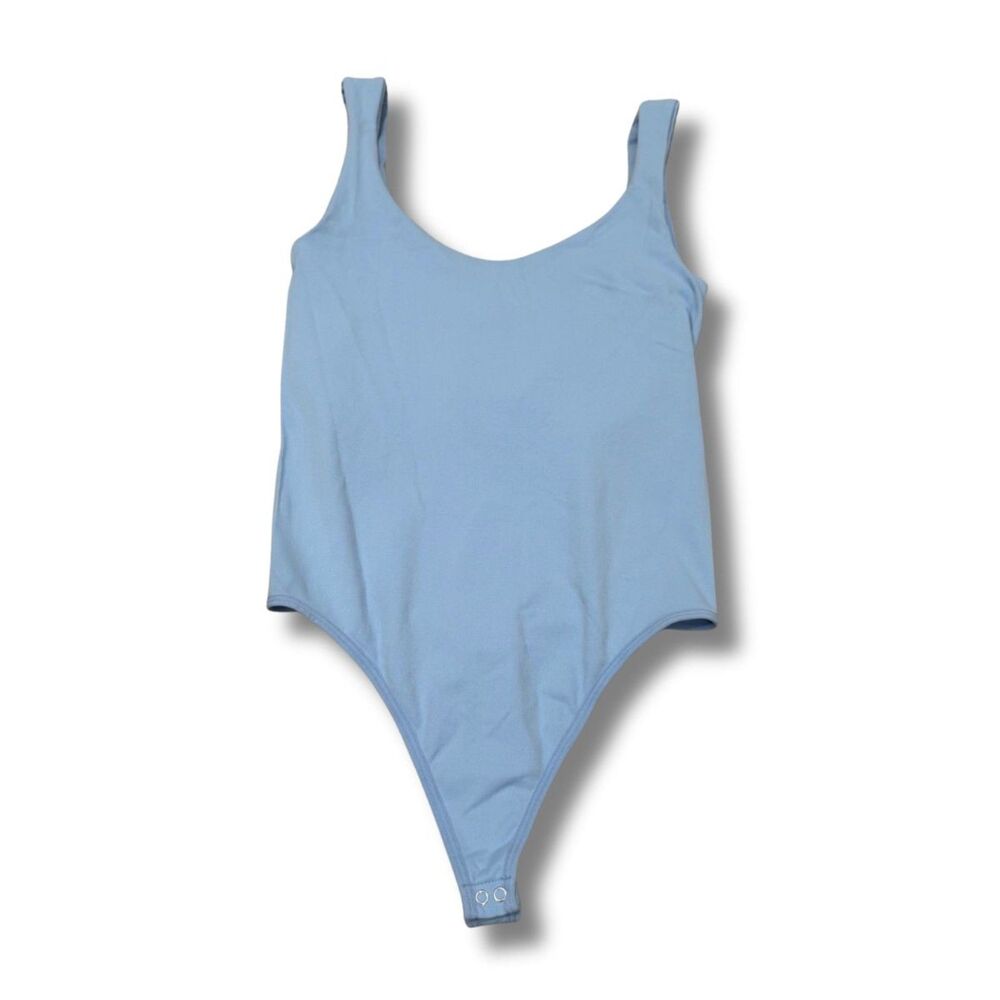 Free People Intimately Clean Lines Bodysuit - Size Medium/Large, Cerulean Blue